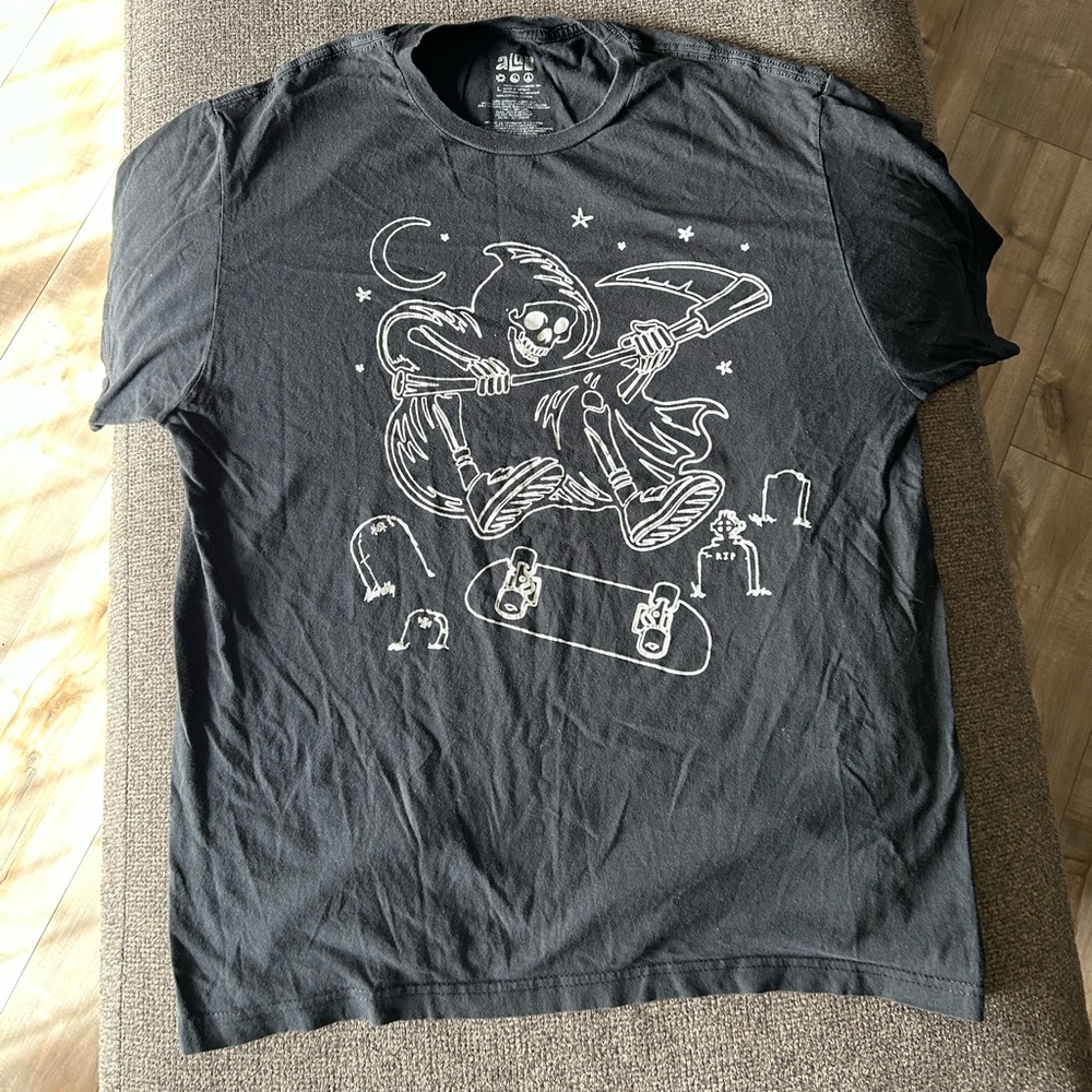 Alstyle Charcoal Grim Reaper Skate Tee